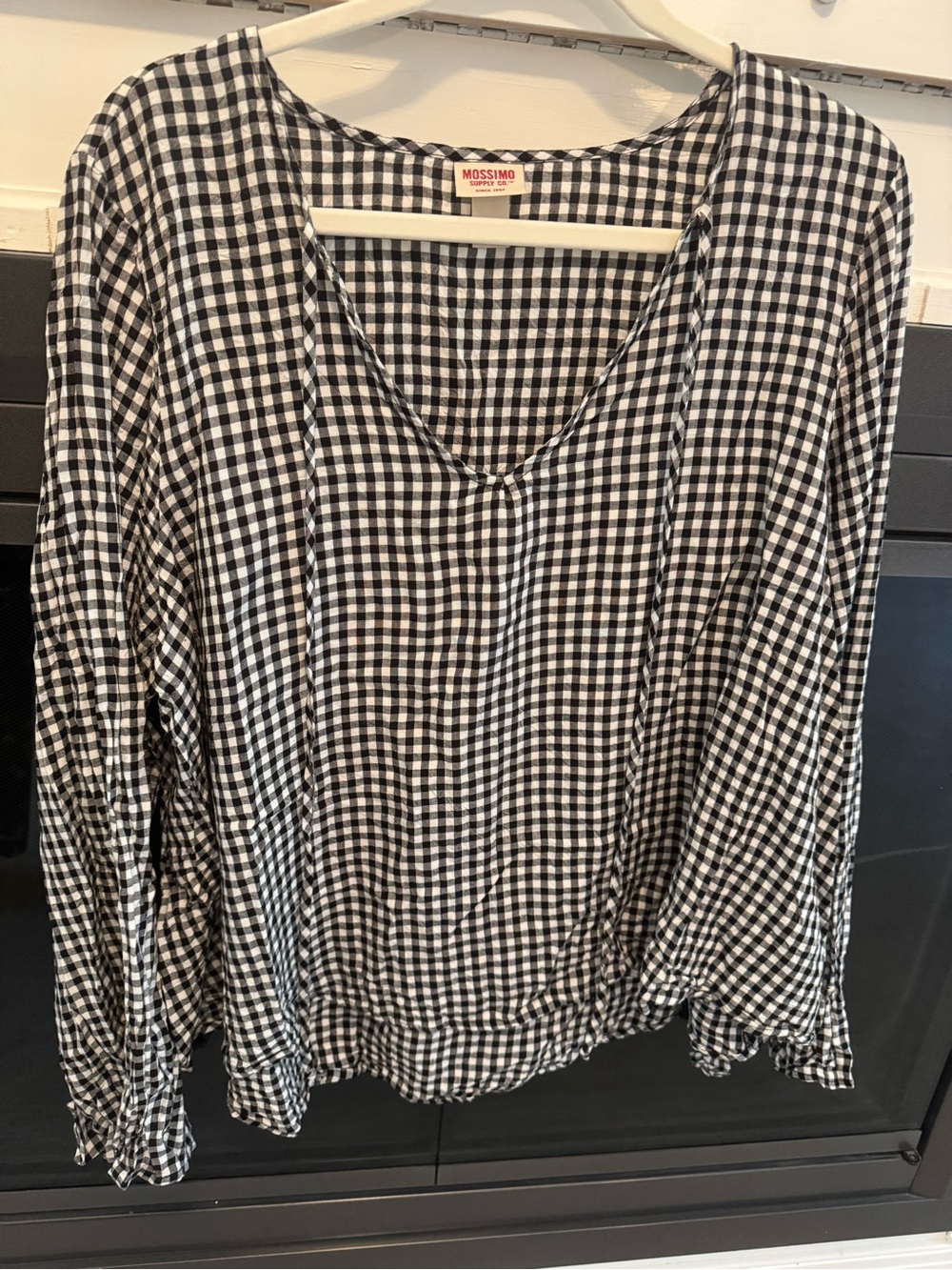 Mossimo gingham blouse with bell sleeves from target
